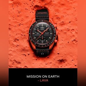 Swatch x Omega collaboration Bioceramic Moonswatch Mission on Earth - Lava